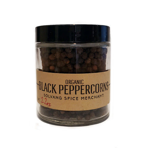 1/2 cup jar of Organic Black Peppercorns