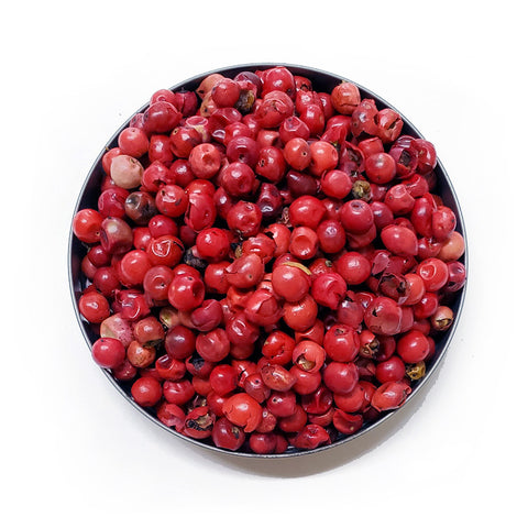 small round dish of Pink Peppercorns