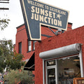 photo of sunset junction sign in the Silver Lake district of Los Angeles California
