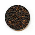Round dish with Organic Black Peppercorns