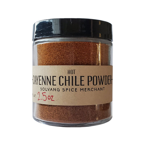 1/2 cup jar of Hot Organic Cayenne chile powder