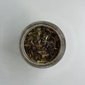 Small dish with loose pile of Double Bubble loose leaf tea