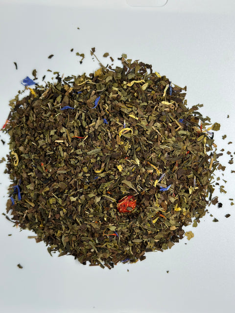 over head view of Double Bubble loose leaf tea