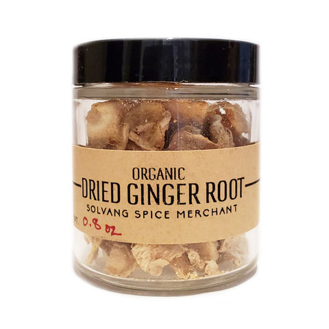 1/2 cup jar of Dried Organic Ginger Root