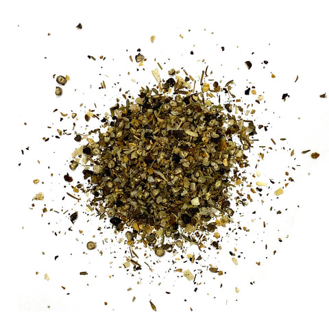 overhead view of a loose pile of Organic Lemon Pepper