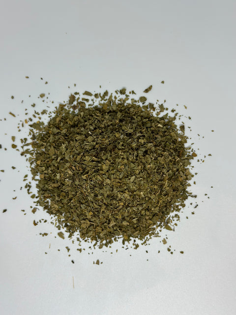 over head view of a loose pile of organic parsley